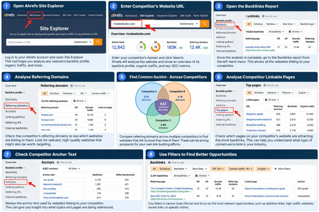 How to Analyse Competitor Backlinks Using Ahrefs