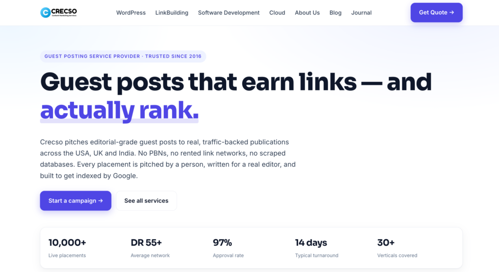 Crecso Guest Posting Services Review